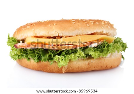 tasty sandwich isolated on white