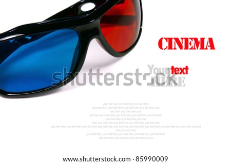 3D glasses. A place for your text.