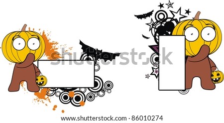 pumpkin cartoon halloween copyspace in vector format