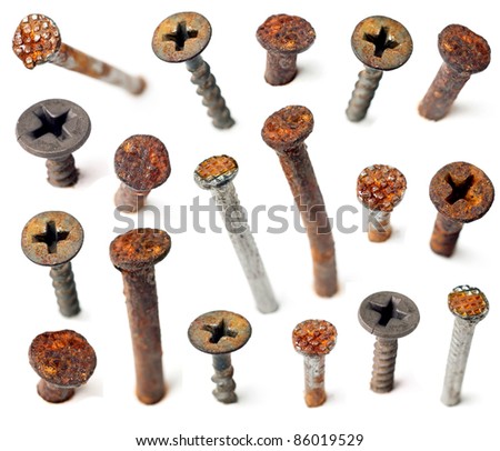 Old nails head set. Can be used graphic designers Royalty-Free Stock Photo #86019529