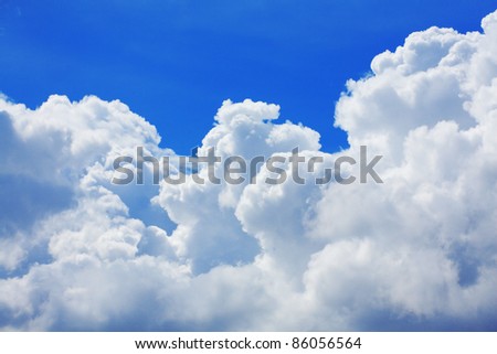 High detail cloud on blue sky background Royalty-Free Stock Photo #86056564