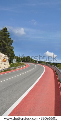 Empty Two Lane Highway C-756 in Costa Blanca Alicante Spain Europe