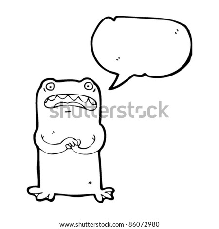 cartoon worried frog