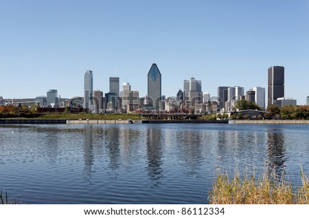 A view of the skyline of Montreal, Quebec.