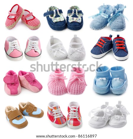 Baby shoes collection Royalty-Free Stock Photo #86116897