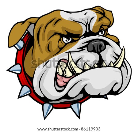 Mean looking illustration of classic British bulldog face