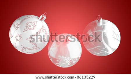christmas sphere on red background