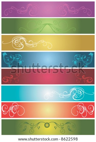 Illustration of decorative banners