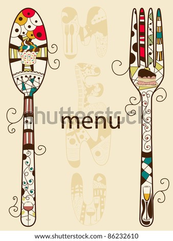 Menu pattern with spoon and fork