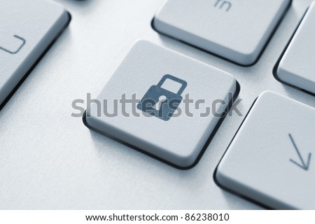 Lock button on the keyboard. Toned Image.