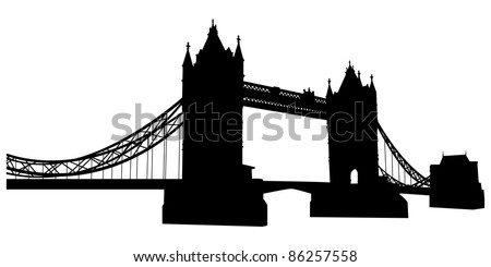 London Bridge Tower Landmark Silhouette. Elegant Very Smooth and High Detail Vector illustration. Royalty-Free Stock Photo #86257558