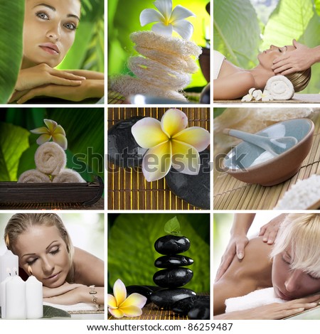 Spa theme  photo collage composed of different images