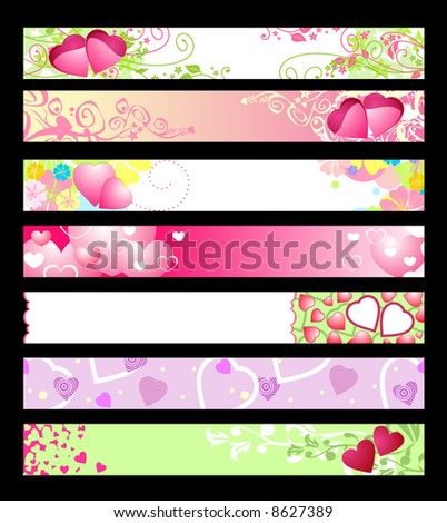 love & hearts website banners / vector / ideally for you use