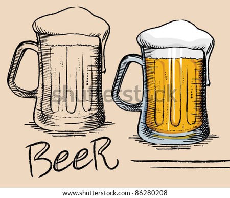Beer Mug - old drawing style
mug of beer with a lot of foam