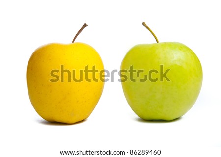 two apples. Studio shot. Isolated on white.