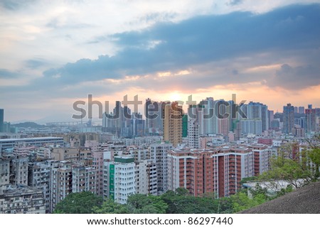 urban city sunset