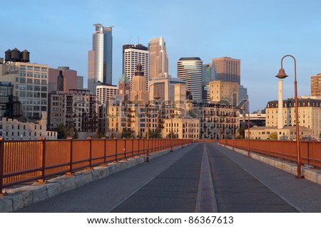 Minneapolis. Image of city of Minneapolis in the early morning .