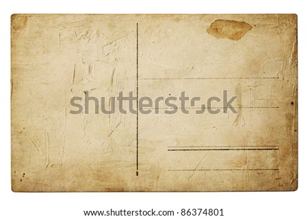 Vintage Post Card isolated on white