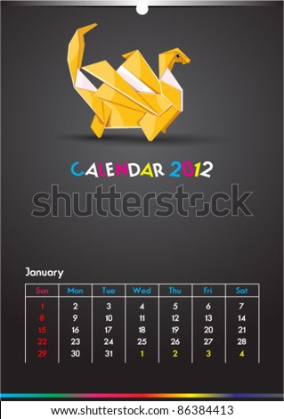 January 2012 Dragon Calendar Template