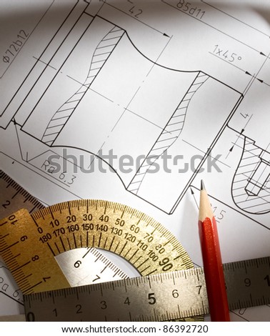Draft with drafting instrument