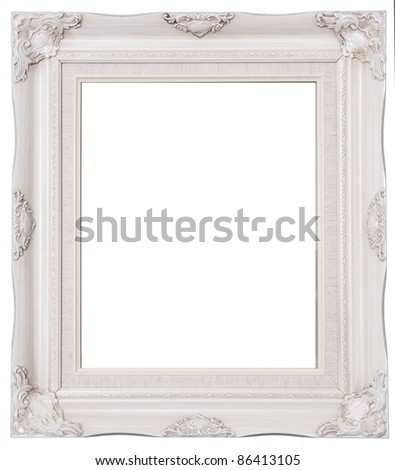 Isolated image of white photo frame
