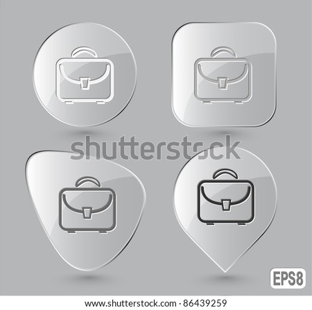 Briefcase. Glass buttons. Vector illustration.