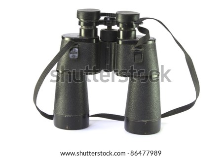 Stock Photo: Binoculars on the white background