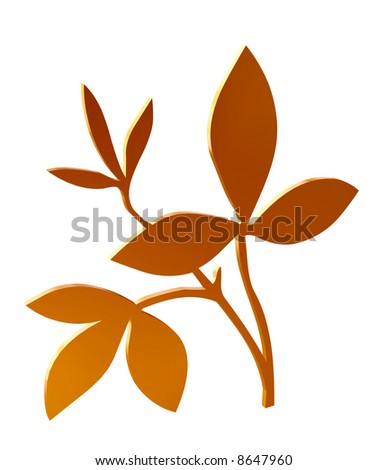 3D golden leaves in an original design