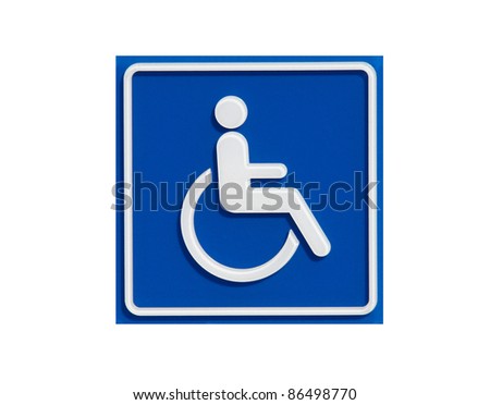  handicap sign isolated on white background