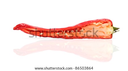 Cross section of Red chili pepper