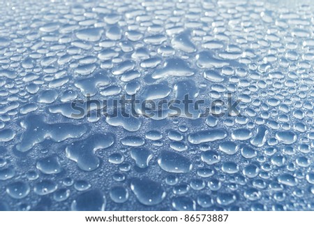blue background of water drops