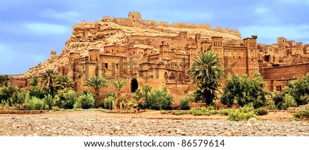Ait Ben-Haddou clay casbah in Morocco Royalty-Free Stock Photo #86579614