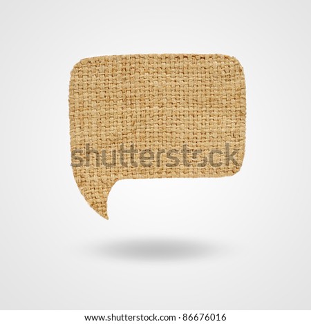 Label sackcloth for your text