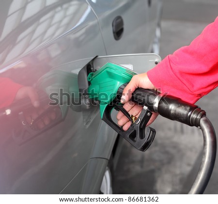 Filling up of  fuel at petrol station