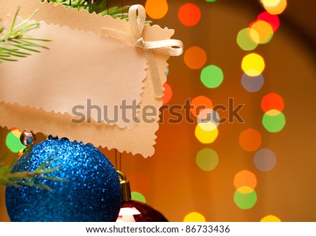 Christmas-tree decorations and card