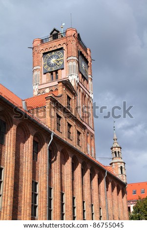Torun Gothic Town Hall. Poland landmarks.