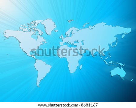 Light blue word map in a light blue background