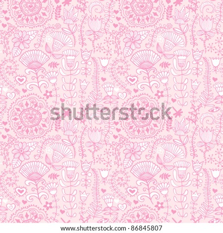 Seamless texture with flowers and butterflies. Endless floral pattern. Seamless pattern can be used for wallpaper, pattern fills, web page background, surface textures.