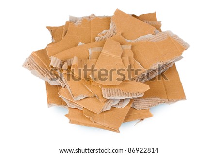 Torn cardboard isolated on white