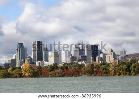 Montreal skyline in autumn, Quebec, Canada