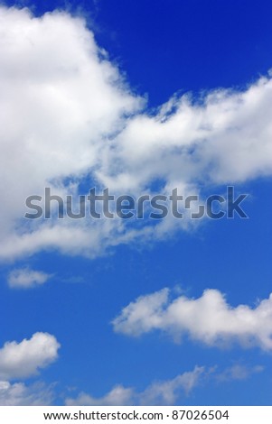 Blue sky with white clouds, beautiful background, photo