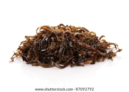Sliced laminaria isolated on the white background
