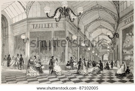 Passage des Princes old view, Paris. By unidentified author, published on L'Illustration, Journal Universel, Paris, 1860