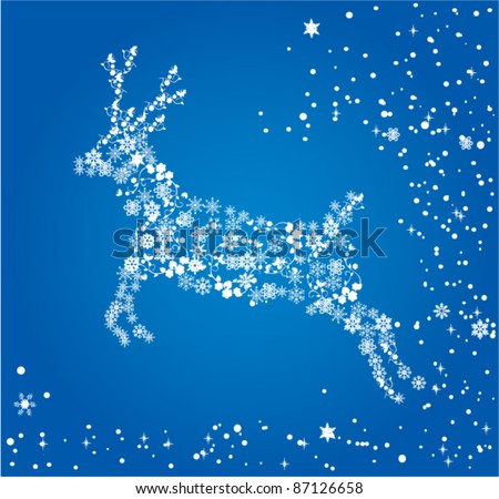 vector snowflake reindeer
