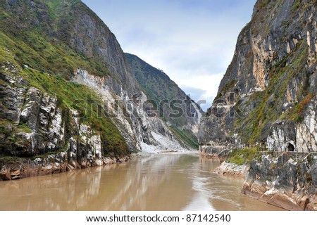 World's deepest gorge: Hutiaoxia in China (Tiger leaping gorge) Royalty-Free Stock Photo #87142540