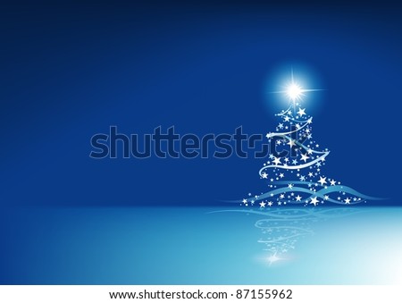 Blue Christmas Abstraction - colored abstract illustration