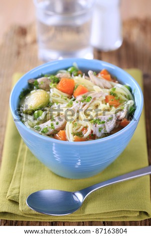 Chicken broth with vegetables