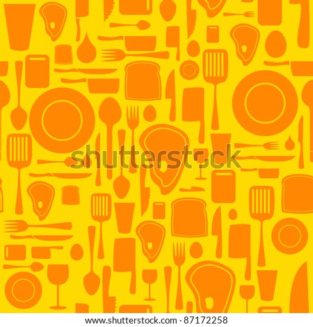 Seamless kitchen and cooking repeat pattern - 3