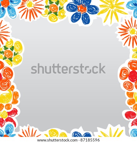 Abstract decorative flowers boarder template. Ready for a text