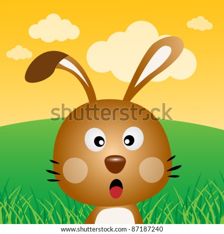 Brown rabbit in the forest